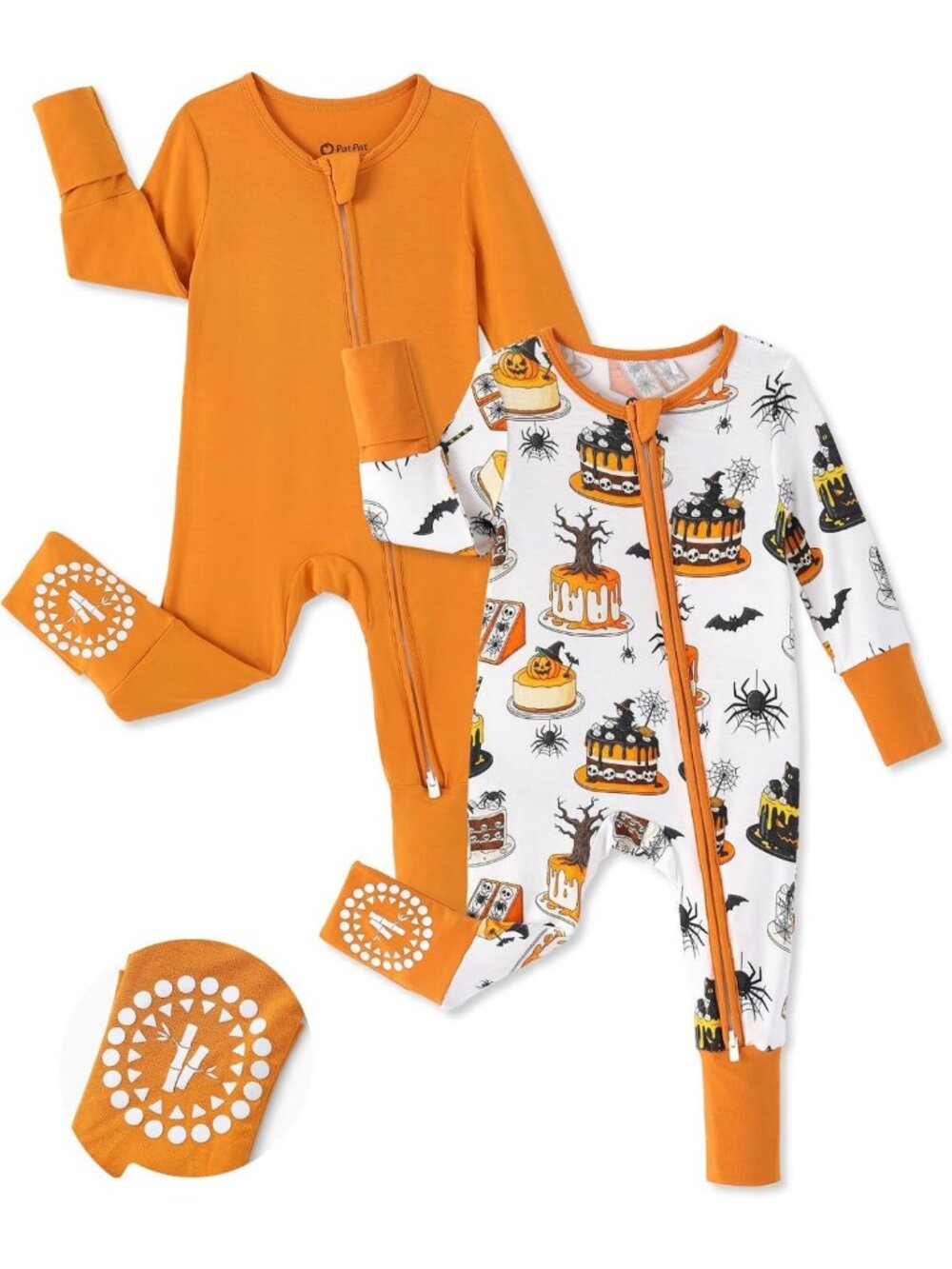 Cozy Bamboo Viscose Baby Footie 2-Pack with Anti-Slip Grips, NB-2T Sizes